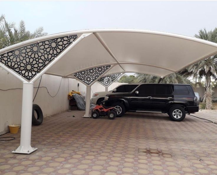 تصميم وتنفيذ مظلات سيارات وحدائق